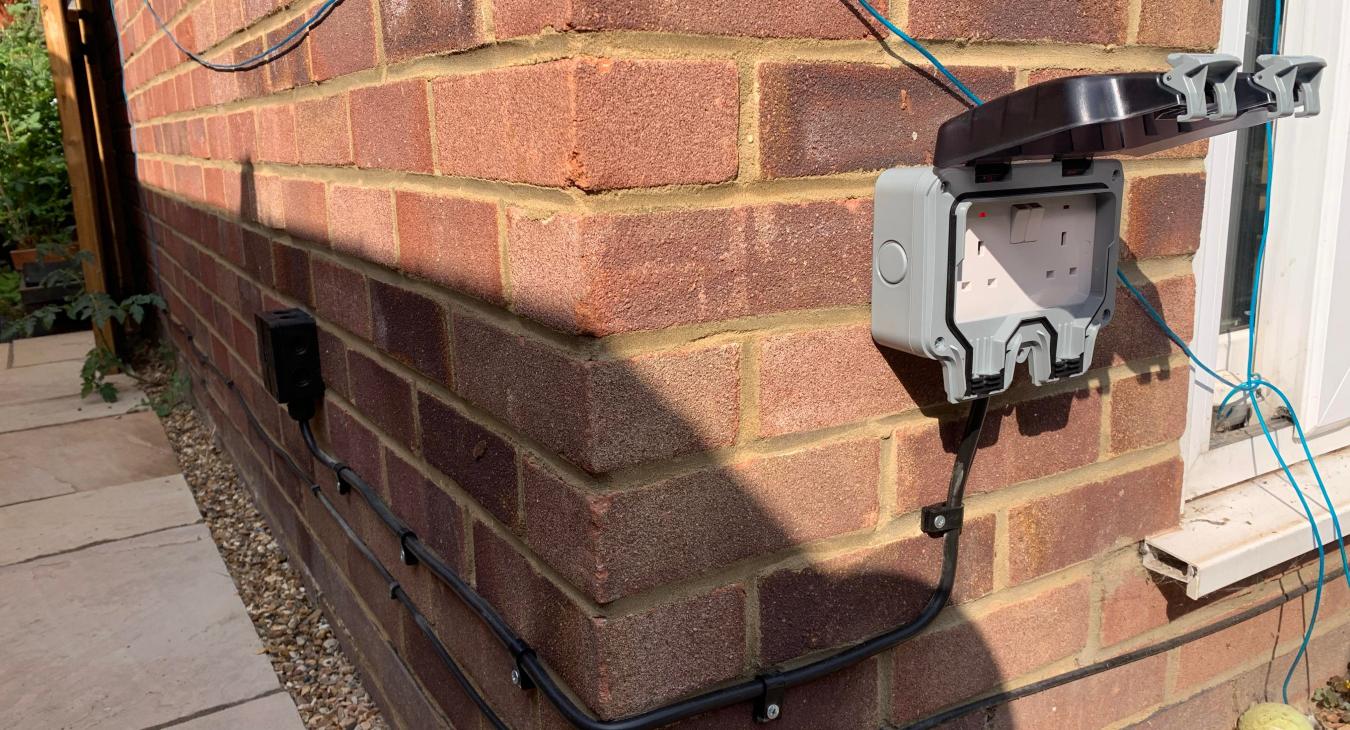 Outdoor socket installed by JJB Electrical in Goffs Oak