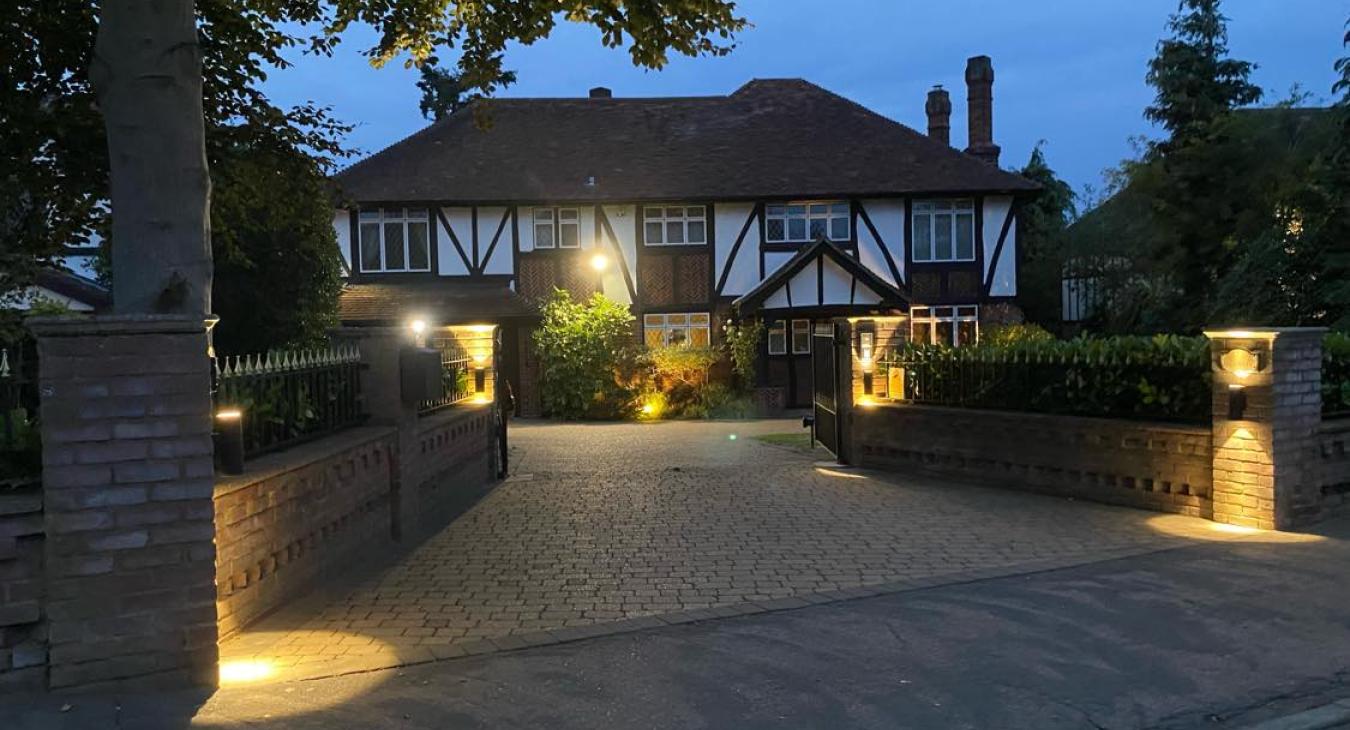 Outdoor lighting installed by JJB Electrical in Cheshunt